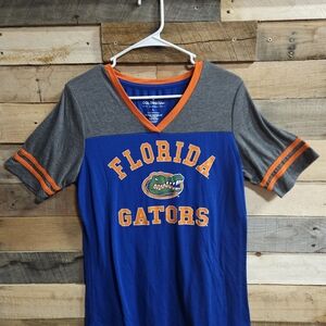 Colosseum Florida Gators V-Neck Tee — Blue, Gray & Orange